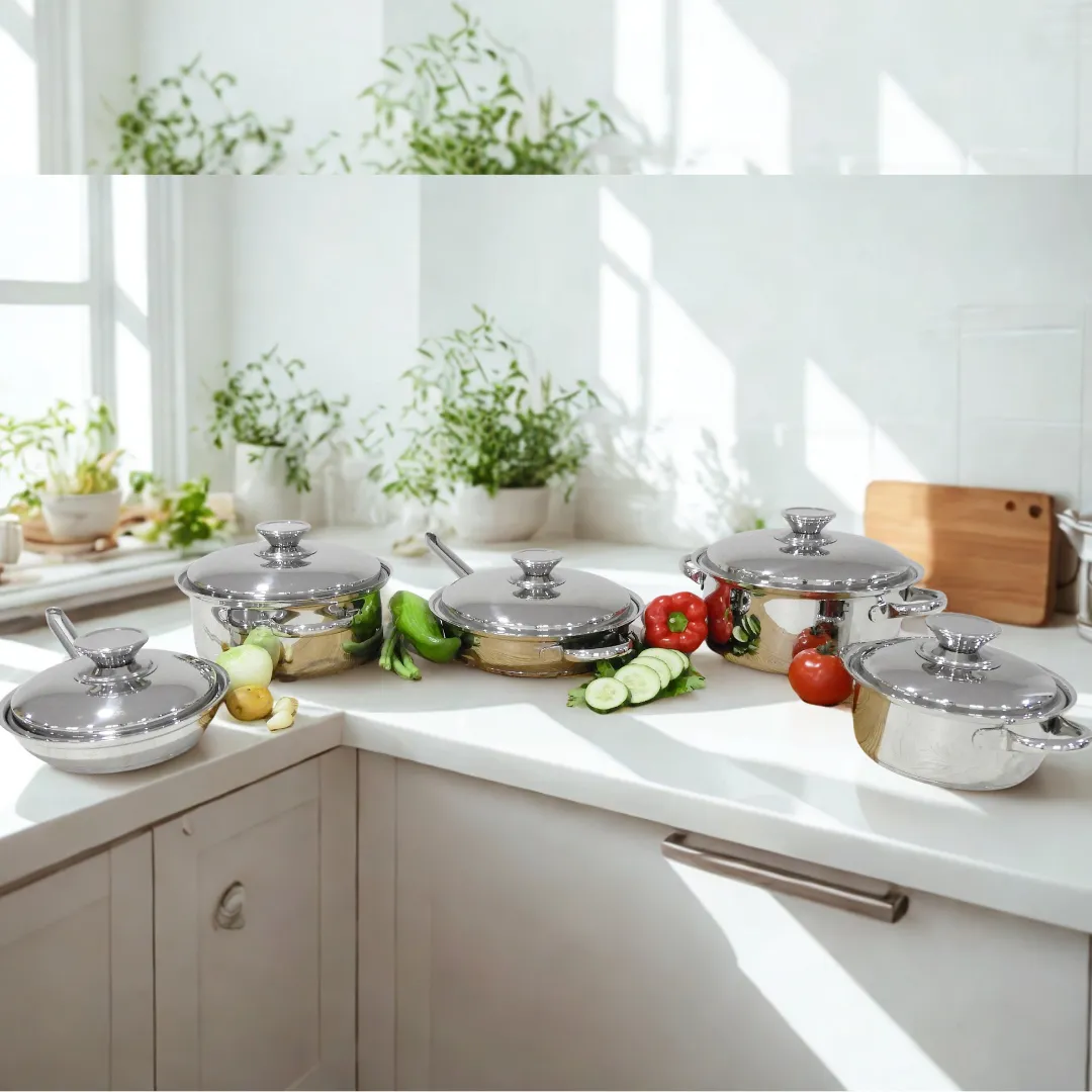 Batería de Cocina de 10 Piezas | Cocina Saludable de Acero Inoxidable Quirúrgico ISALUE